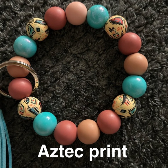 Hand Crafted Beaded Keychain Bracelets - Pink, Blue, Purple, Gold - Picture 15 of 16